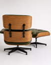 Ver imagem 4 de Poltrona Charles Eames com Puff - Freijó em Couro Verde Militar
