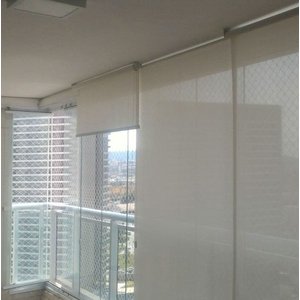 Cortina Persiana Rolô Tela Solar 5% Branco Off White 1,00 m x 1,60 m