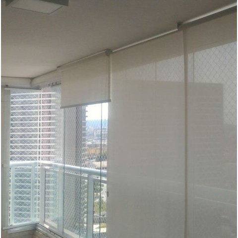 Cortina Persiana Rolô Tela Solar 5% Branco Off White 1,00 m x 1,40 m