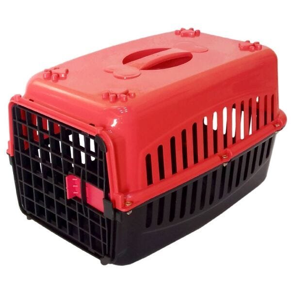 Kit toca para gatos caixa de transporte N2 colchonete + Bride - Vermelho - 2