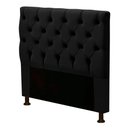 Ver imagem 1 de Cabeceira Cama Box Solteiro Cristal 90cm Corino Preto