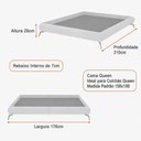 Ver imagem 2 de Cama Queen Japonesa 176cm Pés Alumínio Haru Linho Nobre Cinza - Sallar Home