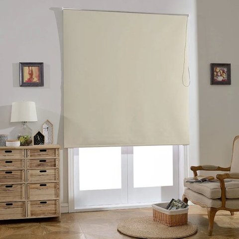 Cortina Persiana Rolô Blackout Bege 1,50 M x 1,40 M