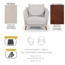 Ver imagem 3 de Kit Conjunto Sofá Living Hórus e Duas Poltronas Tecido Composê Linho Cru e Marrom Terracota 2,00m