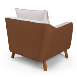 Conjunto Sofá Living Hórus e Poltronas Tecido Composê Linho Cru e Marrom Terracota 2,00m - 7