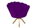 Ver imagem 2 de Poltrona Decorativa Pétala Base Giratória Madeira Suede Roxo Ms Decor