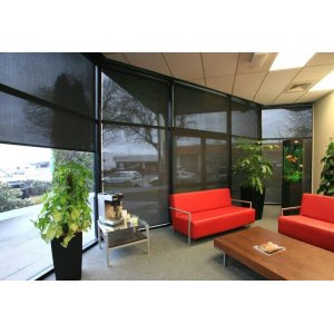 Cortina Persiana Rolô Tela Solar 5% Preto 1,20 m x 1,80 m