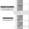 Estante Livreiro ou Sapateira com Prateleiras e Gaveta para Acessórios Elo - Fosco Branco - 3