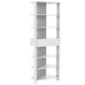 Estante Livreiro ou Sapateira com Prateleiras e Gaveta para Acessórios Elo - Fosco Branco - 1