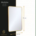 Ver mais imagens de Espelho Decorativo Retangular Dourado com Moldura em Alumínio 90 X 60 Cm