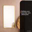 Ver imagem 3 de Espelho Decorativo Retangular Dourado com Moldura em Alumínio 90 X 60 Cm