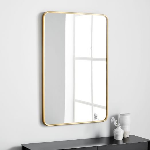 Espelho Retrô Retangular C/ Moldura Banheiro Quarto 90x 60 Cm - Cores - Dourado - 5
