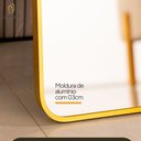 Ver imagem 4 de Espelho Decorativo Retangular Dourado com Moldura em Alumínio 90 X 60 Cm
