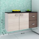 Ver imagem 4 de Balcão para Cozinha Júlia 2 Portas 2 Gavetas - Amêndoa/Capuccino