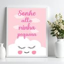 Ver imagem 2 de Quadro Infantil Sonhe Alto - Nuvem Rosa 24x18cm:moldura Preta