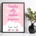 Ver imagem 1 de Quadro Infantil Sonhe Alto - Nuvem Rosa 24x18cm:moldura Preta