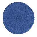 Ver imagem 2 de JOGO LUGAR AMERICANO REDONDO AZUL 38CM FEITO À MÃO SOUSPLAT DECORAÇÃO MESA JANTAR DESCANSO PRATO