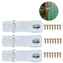 Ver imagem 3 de Dobradiça Porta Cadeado Fecho Trinco Zincado 9,5cm para Portão Gaveta Armário | Silvana | Kit 03 Un