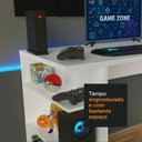 Ver imagem 6 de Mesa para Computador Gamer Madesa 9409 e Painel para TV até 58 Polegadas Branco/Preto Cor:Branco/Pre