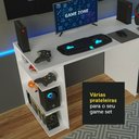 Ver imagem 7 de Mesa para Computador Gamer Madesa 9409 e Painel para TV até 58 Polegadas Branco/Preto Cor:Branco/Pre