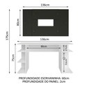 Ver imagem 3 de Mesa para Computador Gamer Madesa 9409 e Painel para TV até 58 Polegadas Branco/Preto Cor:Branco/Pre