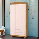 Ver imagem 1 de Guarda Roupa Lara 3 Portas 2 Gavetas em Mdf Alta Qualidade:nature/rosa