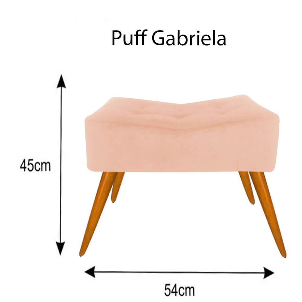 Puff Decorativo Gabriela Suede Rosa Pés Palito para Sentar - 2