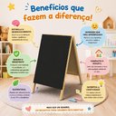 Ver imagem 4 de Lousa Cavalete Quadro Negro Expositor MDF Infantil Desenho Restaurante Padaria Bar Lanchonete Suport