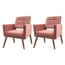 Ver imagem 2 de Kit 2 Cadeira Poltrona Consultório Escritório Recepção Reforçadas Vanessa Rosa