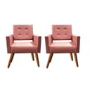 Ver imagem 1 de Kit 2 Cadeira Poltrona Consultório Escritório Recepção Reforçadas Vanessa Rosa