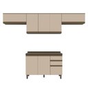 Ver imagem 1 de Cozinha Modulada Connect 4 Peças Balcão 120cm Duna/Cristal com Tampo MDP - Móveis Henn Duna/