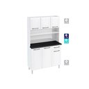 Ver imagem 4 de Kit de Cozinha Compacta Topázio Smart c/ 3 Portas e 3 Gavetas 105cm Branco/Preto - Telasul