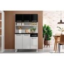 Ver imagem 2 de Kit de Cozinha Compacta Topázio Smart c/ 3 Portas e 3 Gavetas 105cm Branco/Preto - Telasul