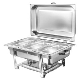 Rechaud inox 3 cubas 13 litros banho-maria dobradiças Richoa - 1