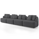 Ver imagem 4 de Sofá 5 Lugares para Sala de Estar Living 388cm Arlo F04 Veludo Grafite Tc-12003 - Lyam Decor