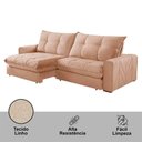 Ver imagem 4 de Sofá Firenze Linho 02 Módulos de 120cm B25cm Meu Sofá Online A226 Linho Bege