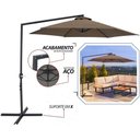Ver imagem 1 de Guarda Sol Grande Ombrelone de Jardim, Varanda e Piscina Bel Veneza 3 Metros Gira 360° com Acionamen