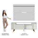Ver imagem 6 de Rack Madesa Cancun com Pés e Painel para TV até 65 Polegadas Branco/Branco 099B Cor:Branco/Branco/Ru