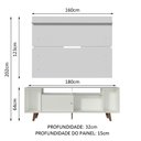 Ver imagem 3 de Rack Madesa Cancun com Pés e Painel para TV até 65 Polegadas Branco/Branco 099B Cor:Branco/Branco/Ru