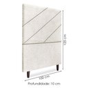 Ver imagem 3 de Cabeceira Solteiro 100 Cm com Frame Cristal Boucle Cinza Claro Artte