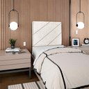Ver mais imagens de Cabeceira Solteiro 100 Cm com Frame Cristal Boucle Cinza Claro Artte
