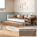 Ver imagem 7 de Cama de Solteiro Funcional Infantil com Escrivaninha e Cama Auxiliar 100% MDF Premium Helena Branco/Castanho