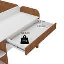 Ver imagem 6 de Cama de Solteiro Funcional Infantil com Escrivaninha e Cama Auxiliar 100% MDF Premium Helena Branco/Castanho
