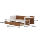 Ver imagem 4 de Cama de Solteiro Funcional Infantil com Escrivaninha e Cama Auxiliar 100% MDF Premium Helena Branco/Castanho