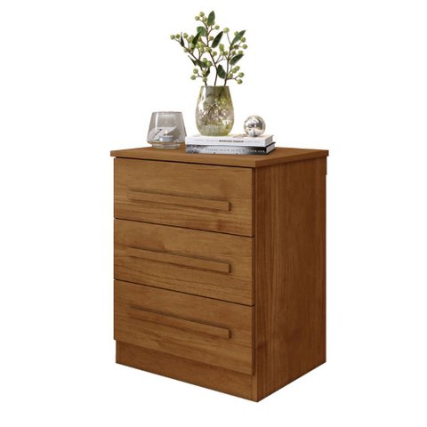 Mesa de Cabeceira Império 3 Gavetas Benetil:cinamomo
