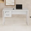 Ver imagem 1 de Mesa Escrivaninha Industrial 120cm Tampo 30mm com 2 Gavetas Pés em Metal F5 Office Cor:Cinza