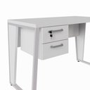 Ver imagem 4 de Mesa Escrivaninha Industrial 120cm Tampo 30mm com 2 Gavetas Pés em Metal F5 Office Cor:Cinza