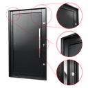 Ver imagem 3 de Porta Pivotante Alumínio Lambril c/Puxador Dir. Elite Preto 216x130 Brimak