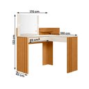 Ver imagem 4 de Penteadeira Camarim de Canto Glow com 1 Gaveta Espelho e Led Cinamomo/off White