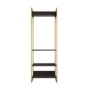 Ver imagem 3 de Closet Modulado Estilo Industrial Solteiro Loft Preto Cabideiro Base Dourada